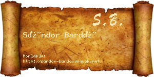 Sándor Bardó névjegykártya